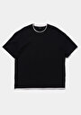 thumb-Afficher les détails de T-shirt À Manches Courtes Noir Oversize Fit Droit Homme