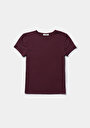 thumb-Afficher les détails de T-shirt À Manches Courtes Violet Slim Fit Droit Femme