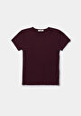 thumb-Afficher les détails de T-shirt À Manches Courtes Violet Slim Fit Droit Femme