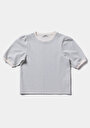 thumb-Afficher les détails de T-shirt À Manches Courtes Bleu Slim Fit Rayé Femme