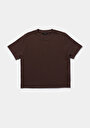 thumb-Afficher les détails de T-shirt À Manches Courtes Marron Boxy Fit Droit Femme