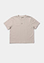 thumb-Afficher les détails de T-shirt À Manches Courtes Beige Boxy Fit Imprimé Femme