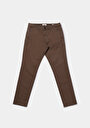 thumb-Afficher les détails de Pantalon Marron Straight Leg Medium Rise En Gabardine Slim Fit Homme