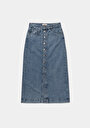 thumb-Afficher les détails de Jupe  Slim Fit Droit Jean Mdi Femme