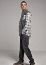 thumb-Afficher les détails de Chemise À Manches Longues Gris Relaxed Fit Plaid Sergé Homme