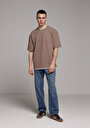 thumb-Afficher les détails de T-shirt À Manches Courtes Marron Oversize Fit Droit Homme
