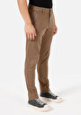 thumb-Afficher les détails de Pantalon Marron Straight Leg Medium Rise En Gabardine Slim Fit Homme