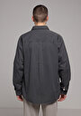 thumb-Afficher les détails de Chemise À Manches Longues Gris Relaxed Fit Droit Sergé Homme