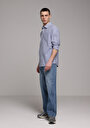 thumb-Afficher les détails de Chemise À Manches Longues Bleu Regular Fit Rayé Sergé Homme