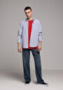 thumb-Afficher les détails de Chemise À Manches Longues Bleu Regular Fit Rayé Sergé Homme