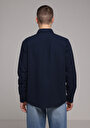 thumb-Afficher les détails de Chemise À Manches Longues Marine Regular Fit Droit Ratière Homme