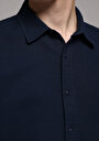 thumb-Afficher les détails de Chemise À Manches Longues Marine Regular Fit Droit Ratière Homme
