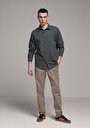 thumb-Afficher les détails de Chemise À Manches Longues Vert Regular Fit Droit Ratière Homme