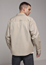 thumb-Afficher les détails de Chemise À Manches Longues Beige Relaxed Fit Droit Ratière Homme