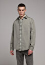 thumb-Afficher les détails de Chemise À Manches Longues Vert Relaxed Fit Droit Ratière Homme