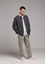 thumb-Afficher les détails de Pantalon Beige Straight Leg Medium Rise En Double Face Regular Fit Homme