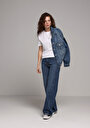 thumb-Afficher les détails de 970 Berry Pantalon    En Jean Regular Fit Femme