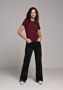 thumb-Afficher les détails de 970 Berry Pantalon  Wide Leg High Rise En Jean Regular Fit Femme