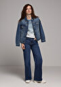 thumb-Afficher les détails de 970 Berry Pantalon  Wide Leg High Rise En Jean Regular Fit Femme