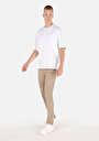 thumb-Afficher les détails de Pantalon Beige Straight Leg Medium Rise En Gabardine Slim Fit Homme