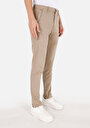 thumb-Afficher les détails de Pantalon Beige Straight Leg Medium Rise En Gabardine Slim Fit Homme