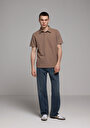 thumb-Afficher les détails de T-shirt Polo À Manches Courtes Marron Droit Regular Fit Homme