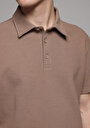 thumb-Afficher les détails de T-shirt Polo À Manches Courtes Marron Droit Regular Fit Homme