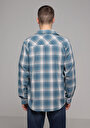 thumb-Afficher les détails de Chemise À Manches Longues Vert Regular Fit Plaid Sergé Homme