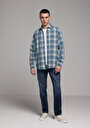 thumb-Afficher les détails de Chemise À Manches Longues Vert Regular Fit Plaid Sergé Homme