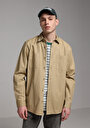 thumb-Afficher les détails de Chemise À Manches Longues Marron Relaxed Fit Droit Sergé Homme