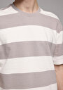 thumb-Afficher les détails de T-shirt À Manches Courtes Blanc Comfort Fit Rayé Homme