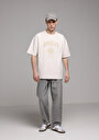 thumb-Afficher les détails de T-shirt À Manches Courtes Beige Oversize Fit Droit Homme