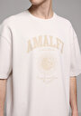 thumb-Afficher les détails de T-shirt À Manches Courtes Beige Oversize Fit Droit Homme