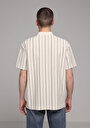 thumb-Afficher les détails de T-shirt Polo À Manches Courtes Ecru Rayé Comfort Fit Homme