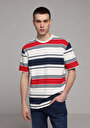 thumb-Afficher les détails de T-shirt À Manches Courtes Blanc Comfort Fit Rayé Homme