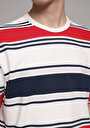 thumb-Afficher les détails de T-shirt À Manches Courtes Blanc Comfort Fit Rayé Homme