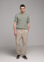 thumb-Afficher les détails de Pantalon Beige Straight Leg Medium Rise En Sergé Regular Fit Homme
