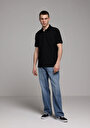 thumb-Afficher les détails de T-shirt Polo À Manches Courtes Noir Droit Regular Fit Homme
