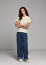 thumb-Afficher les détails de T-shirt À Manches Courtes Jaune Regular Fit Brodé Femme
