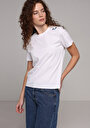thumb-Afficher les détails de T-shirt À Manches Courtes Blanc Regular Fit Brodé Femme