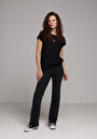 thumb-Afficher les détails de T-shirt À Manches Courtes Noir Regular Fit Imprimé Femme