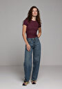 thumb-Afficher les détails de T-shirt À Manches Courtes Violet Slim Fit Droit Femme