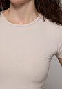 thumb-Afficher les détails de T-shirt À Manches Courtes Blanc Slim Fit Droit Femme