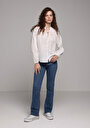 thumb-Afficher les détails de Chemise À Manches Longues Blanc Fashion Fit Brodé Voile Femme