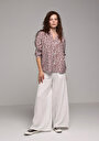 thumb-Afficher les détails de Chemise À Manches Longues Marron Fashion Fit Floraison Ratière Femme