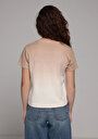 thumb-Afficher les détails de T-shirt À Manches Courtes Beige Regular Fit Imprimé Femme