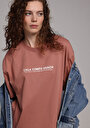 thumb-Afficher les détails de T-shirt À Manches Courtes Rose Relaxed Fit Imprimé Femme