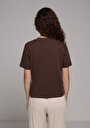 thumb-Afficher les détails de T-shirt À Manches Courtes Marron Boxy Fit Droit Femme