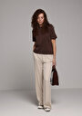 thumb-Afficher les détails de T-shirt À Manches Courtes Marron Boxy Fit Droit Femme