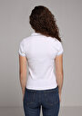 thumb-Afficher les détails de Chemise Polo À Manches Courtes Blanc Droit Slim Fit Femme